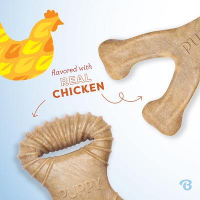 Show full view: Benebone Puppy Dental Chew & Wishbone Chicken Flavor Dog Toys, Small, 2 count slide 2 of 6