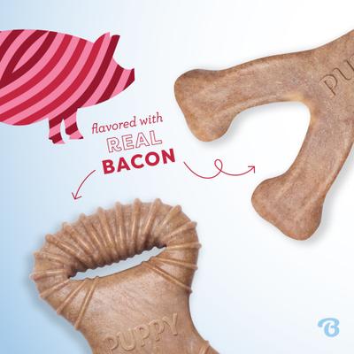 Show full view: Benebone Puppy Dental Chew & Wishbone Bacon Flavor Dog Toys, Small, 2 count slide 2 of 6