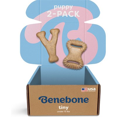 Benebone Benebone Puppy Dental Chew & Wishbone Chicken Flavor Dog Toys, Tiny, 2 count