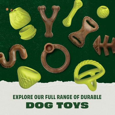 Show full view: Benebone Rubber Bounce Ball Dog Toy, Green, Medium, 2 count slide 6 of 7