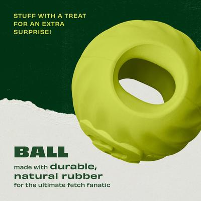 Show full view: Benebone Rubber Bounce Ball Dog Toy, Green, Medium, 2 count slide 3 of 7