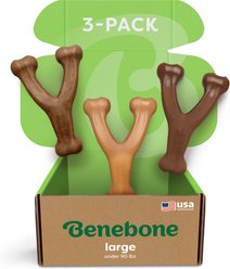 Benebone Wishbone Chew Dog Toy, Large, 3 count
