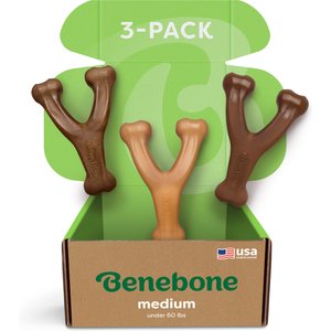 Benebone Wishbone Chew Dog Toy, Medium, 3 count