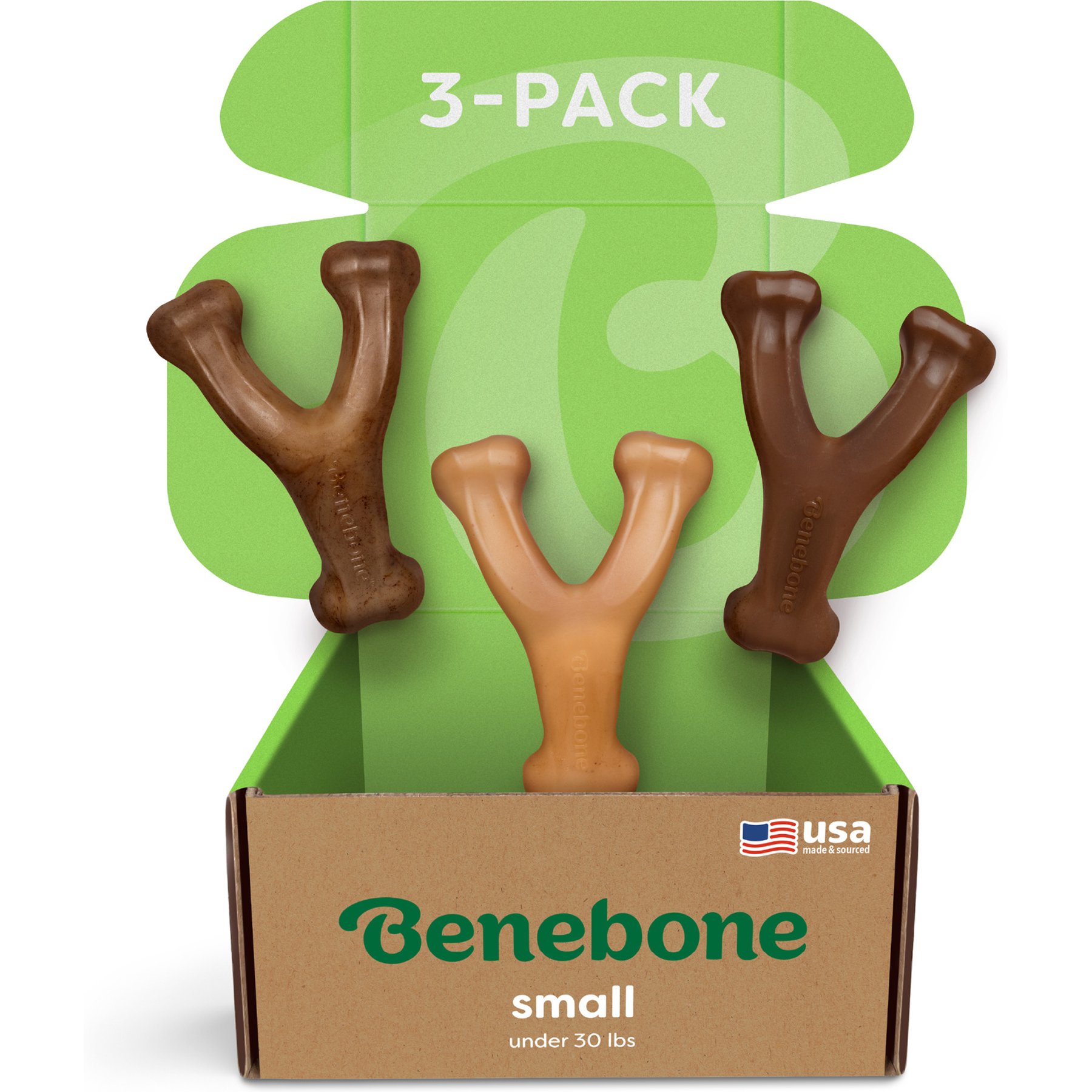Benebone Wishbone Chew Dog Toy, Small, 3 count