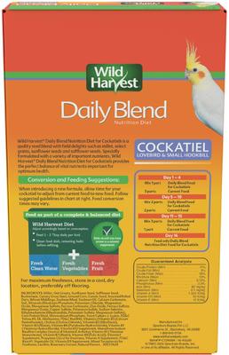 Show full view: Wild Harvest Daily Blend Cockatiel Food, 32-oz bag slide 3 of 10
