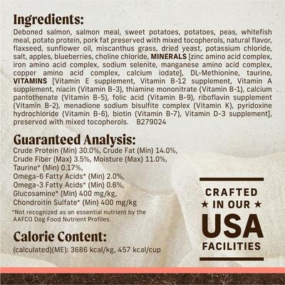 Show full view: Merrick Grain-Free Real Salmon & Sweet Potato Recipe Dry Dog Food, 22-lb bag slide 7 of 11