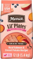 Merrick Lil' Plates Grain-Free Chicken-Free Real Salmon + Sweet Potato Recipe Small Breed Dry Dog Food, 12-lb bag