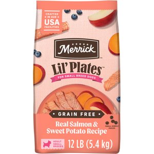 Merrick Lil' Plates Grain-Free Chicken-Free Real Salmon + Sweet Potato Recipe Small Breed Dry Dog Food, 12-lb bag