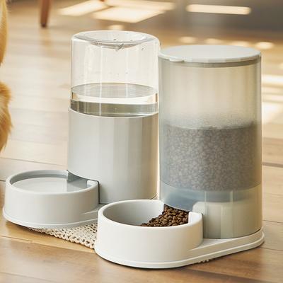 Show full view: HANAMYA Gravity Automatic Dog & Cat Waterer & Feeder Bundle Set, Gray, 3.8-L slide 2 of 6