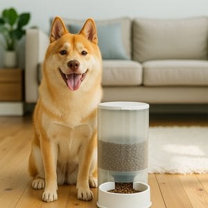 HANAMYA Automatic Dog Feeder, Gray, 3.8-L