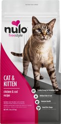 Nulo FreeStyle Chicken & Cod Recipe with Omega Fatty Acids High Protein & Grain-Free Dry Cat & Kitten Food, 2-lb bag
