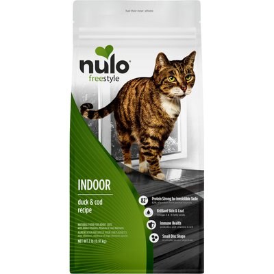 Nulo Nulo FreeStyle Indoor Duck & Cod Recipe with Omega Fatty Acids High Protein & Grain-Free Dry Cat Food, 2-lb bag