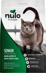 Nulo FreeStyle Alaska Pollock & Sweet Potato Recipe with Omega Fatty Acids High Protein & Natural Grain-Free Senior Dry Cat Food, 4-lb bag