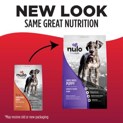 Show full view: Nulo Freestyle Salmon & Turkey Recipe Large Breed Puppy Grain-Free Dry Dog Food, 26-lb bag slide 3 of 12