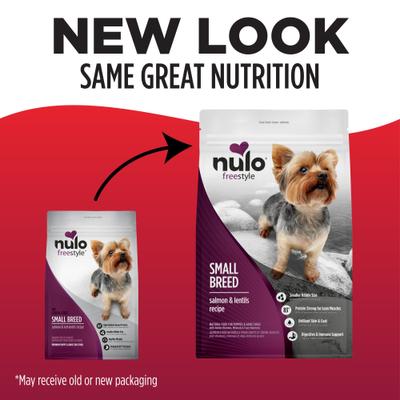 Show full view: Nulo Freestyle Salmon & Red Lentils Small Breed Grain-Free Dry Dog Food, 6-lb bag slide 3 of 13