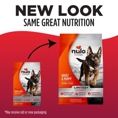 Show full view: Nulo FreeStyle Limited Ingredient Turkey Recipe High-Protein & Grain-Free Puppy & Adult Dry Dog Food, 24-lb bag slide 3 of 12