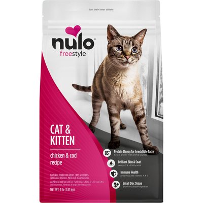 Nulo Nulo FreeStyle Chicken & Cod Recipe with Omega Fatty Acids High Protein & Grain-Free Dry Cat & Kitten Food, 4-lb bag