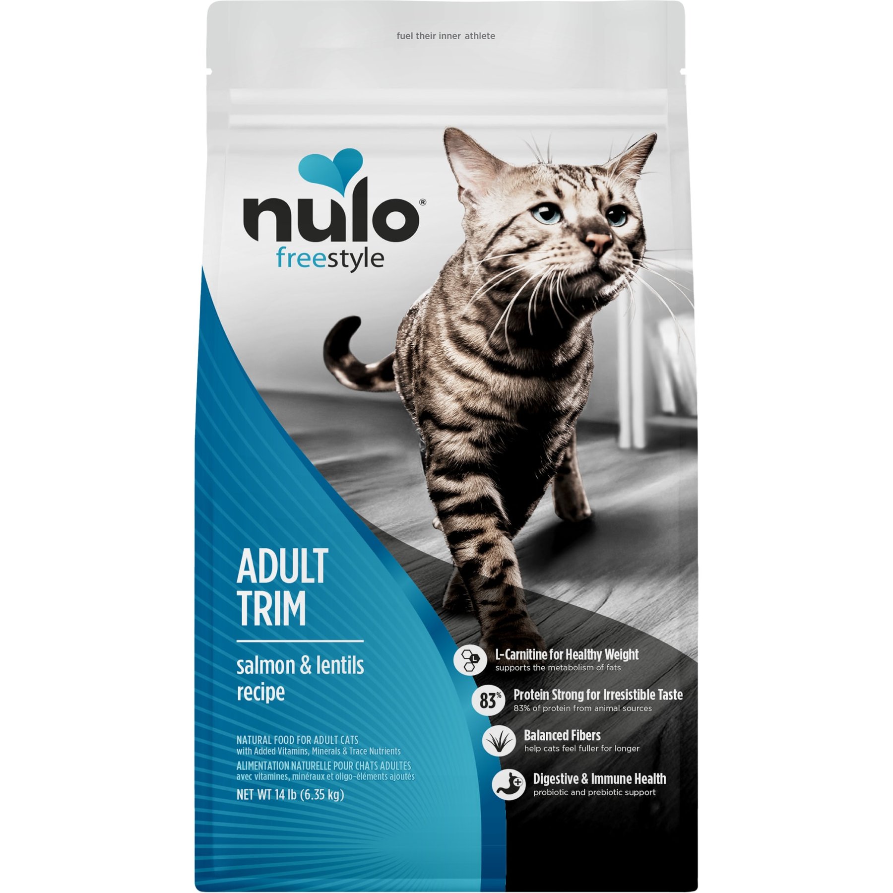 Nulo FreeStyle Salmon & Lentils Recipe with l-Carnitine & Probiotics High Protein & Grain-Free Adult Trim Dry Cat Food, 14-lb bag