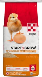 Purina Start & Grow Non-Medicated 18% Protein Crumbles Chick Feed, 25-lb bag