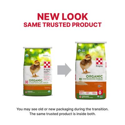 Show full view: Purina Organic Starter-Grower 18% Protein Crumble Chick Feed, 35-lb bag slide 3 of 10