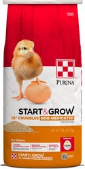 Purina Start & Grow Non-Medicated 18% Protein Crumbles Chick Feed, 50-lb bag