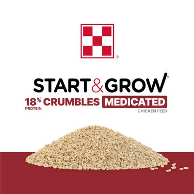 Show full view: Purina Start & Grow Medicated 18% Protein Crumbles Chick Food, 50-lb bag slide 4 of 10