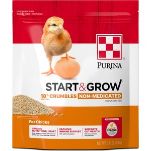 Purina Start & Grow Non-Medicated 18% Protein Crumbles Chick Feed, 5-lb bag