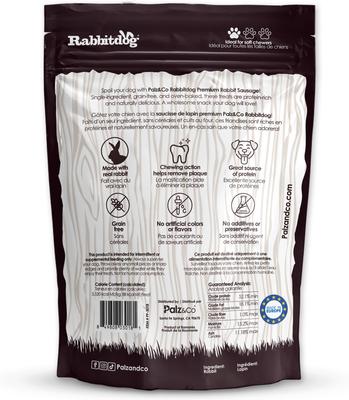 Show full view: Palz&Co Rabbitdog Rabbit Grain-Free Soft & Chewy Sausage Dog Treats, 12-oz bag, 8 count slide 3 of 10