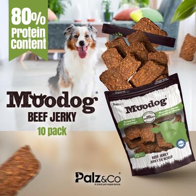 Show full view: Palz&Co Moodog Beef Grain-Free Jerky Dog Treats, 8-oz bag, 10 count slide 4 of 10