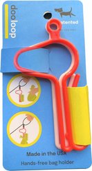 Dooloop Hands-Free Dog Poop Bag & Bag of Poop Carrier, 2 dooloops & 2 velcro straps, Red/Pink slide 2 of 4