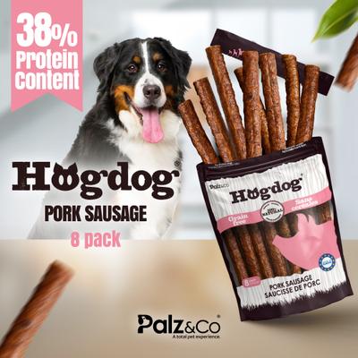 Show full view: Palz&Co Hogdog Pork Grain-Free Soft & Chewy Sausage Dog Treats, 12-oz bag, 8 count slide 4 of 10