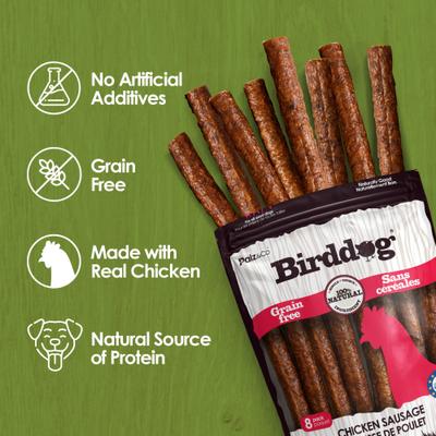 Show full view: Palz&Co Birddog Chicken Grain-Free Soft & Chewy Sausage Dog Treats, 12-oz bag, 8 count slide 6 of 10