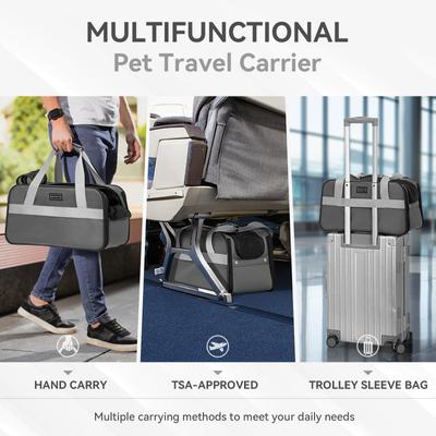 Show full view: Petsfit Airline Approved Center Console Small Dog Car Booster Seat Carrier, Dark Grey slide 9 of 11