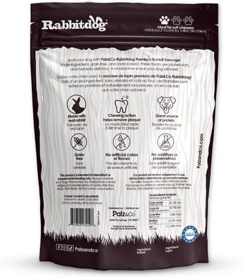 Show full view: Palz&Co Rabbitdog Rabbit Grain-Free Soft & Chewy Sausage Dog Treats, 20-oz bag, 20 count slide 3 of 10