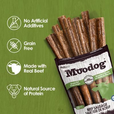 Show full view: Palz&Co Moodog Beef Grain-Free Soft & Chewy Sausage Dog Treats, 20-oz bag, 20 count slide 6 of 10