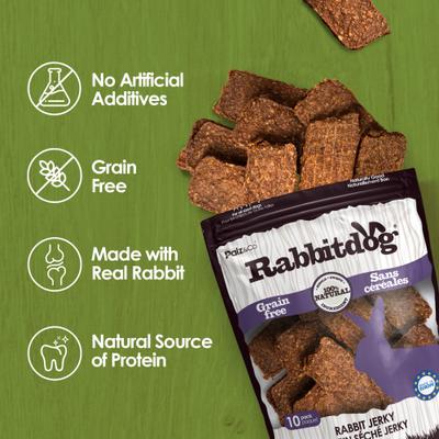 Show full view: Palz&Co Rabbitdog Rabbit Grain-Free Jerky Dog Treats, 8-oz bag, 10 count slide 6 of 10