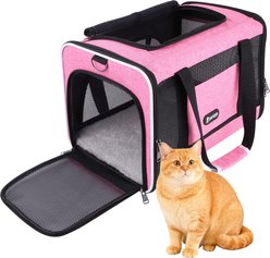 Gapzer Soft-Sided Collapsible & Washable Travel Dog & Cat Carrier, 18.1 x 11.8 x 11.8-in, Pink