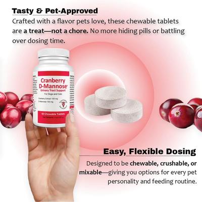 Show full view: Pet Health Solutions Cranberry D-Mannose Urinary Tract Support Chews Supplement for Dogs, 60 count slide 7 of 12