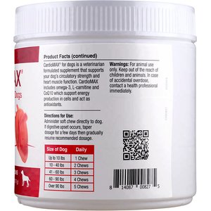 CardioMAX Heart Support Supplement Soft Chews for Dogs, 60 count