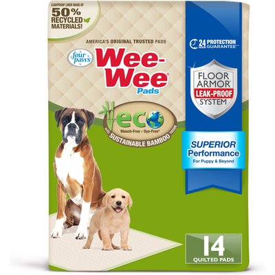 Four Paws Four Paws Eco Bamboo Dog Pee Pads, 22 x 23-in, 14 count