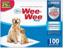 Four Paws Wee-Wee Superior Performance Dog Pee Pads, 22 x 23-in, 100 count slide 1 of 9