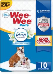Four Paws Wee-Wee Odor Control Dog Training Pads with Febreze Freshness, 22 x 23-in, 10 count