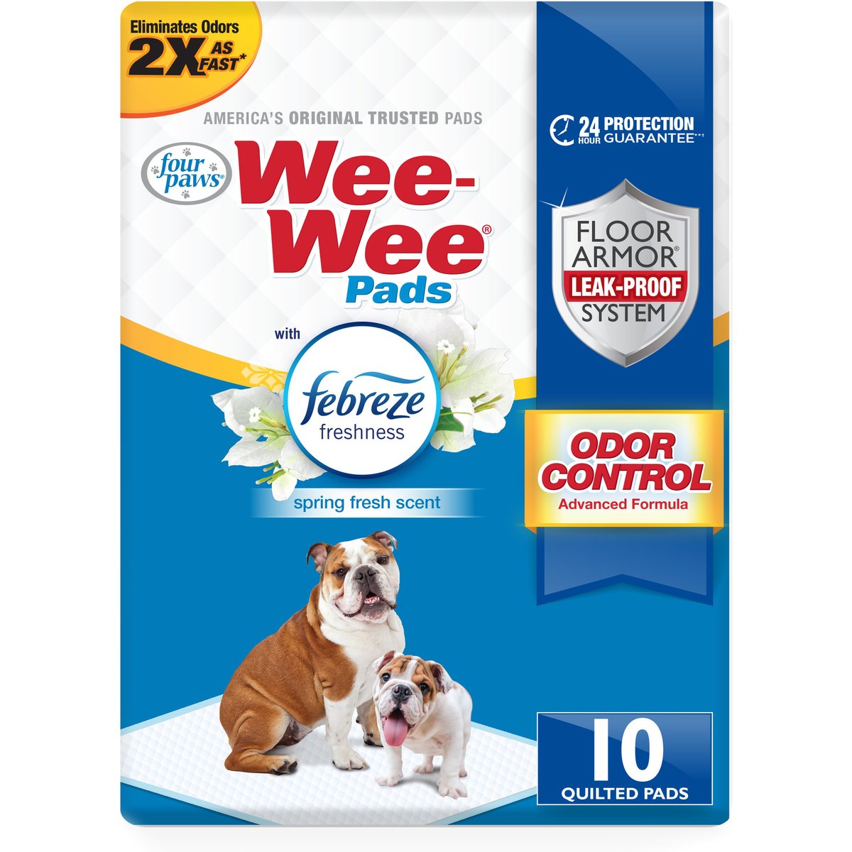 Four Paws Wee-Wee Odor Control Dog Training Pads with Febreze Freshness, 22 x 23-in, 10 count
