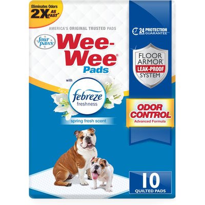 Wee-Wee Four Paws Wee-Wee Odor Control Dog Training Pads with Febreze Freshness, 22 x 23-in, 10 count