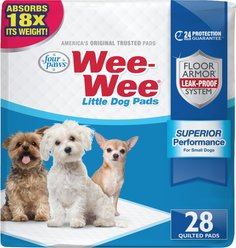 Four Paws Wee-Wee Superior Performance Little Dog Pee Pads, 16.5 x 23.5-in, 28 count
