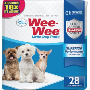 Four Paws Wee-Wee Superior Performance Little Dog Pee Pads, 16.5 x 23.5-in, 28 count