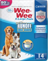 Wee-Wee Pads Superior Performance with Runoff Edge Guard Dog Pee Pads, X-Large, 28 x 34-in, 14 count