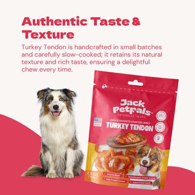 Show full view: Jack PetPals Jack's Favorite Crafted Grain-Free Turkey Tendon Jerky Dog Treats, 2.5-oz slide 4 of 10