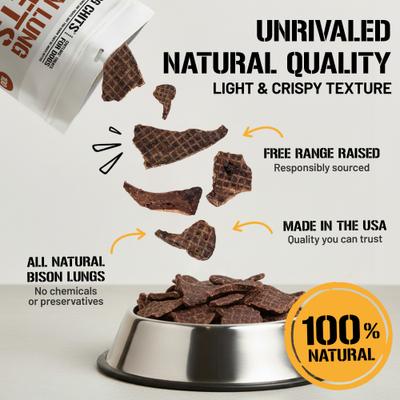 Show full view: Dog Chits Bison Lung Filets Dog Natural Chew Treats, 10-oz bag slide 6 of 8