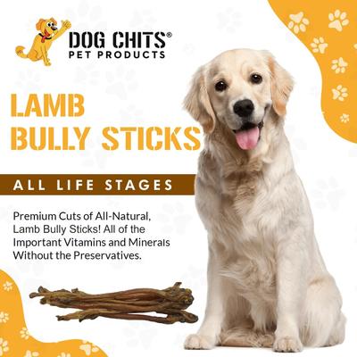 Show full view: Dog Chits Lamb Bully Sticks Dog Treats, 8-oz bag slide 3 of 7